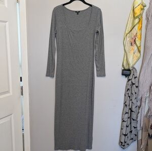 Express gray ribbed maxi dress